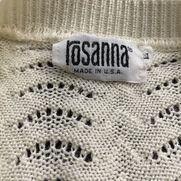 VTG Rosanna short sleeve cardigan w/ wavy pattern sz L - Picture 3 of 8